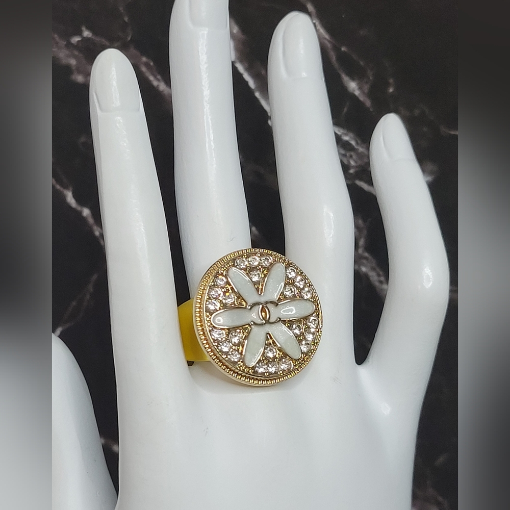 Chanel Button, Adjustable, Chunky Statement Ring,… - image 1